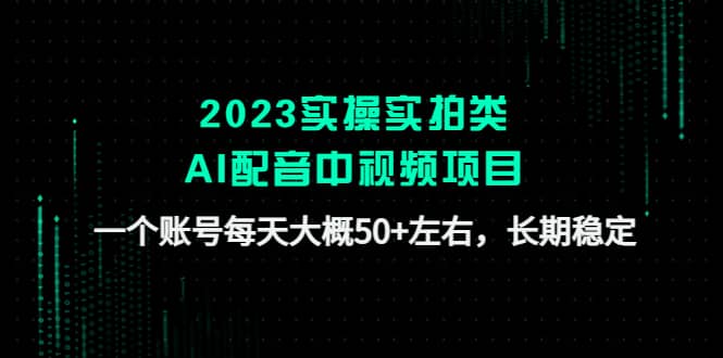 2023实操实拍类AI配音中视频项目，一个账号每天大概50 左右，长期稳定-先锋思维