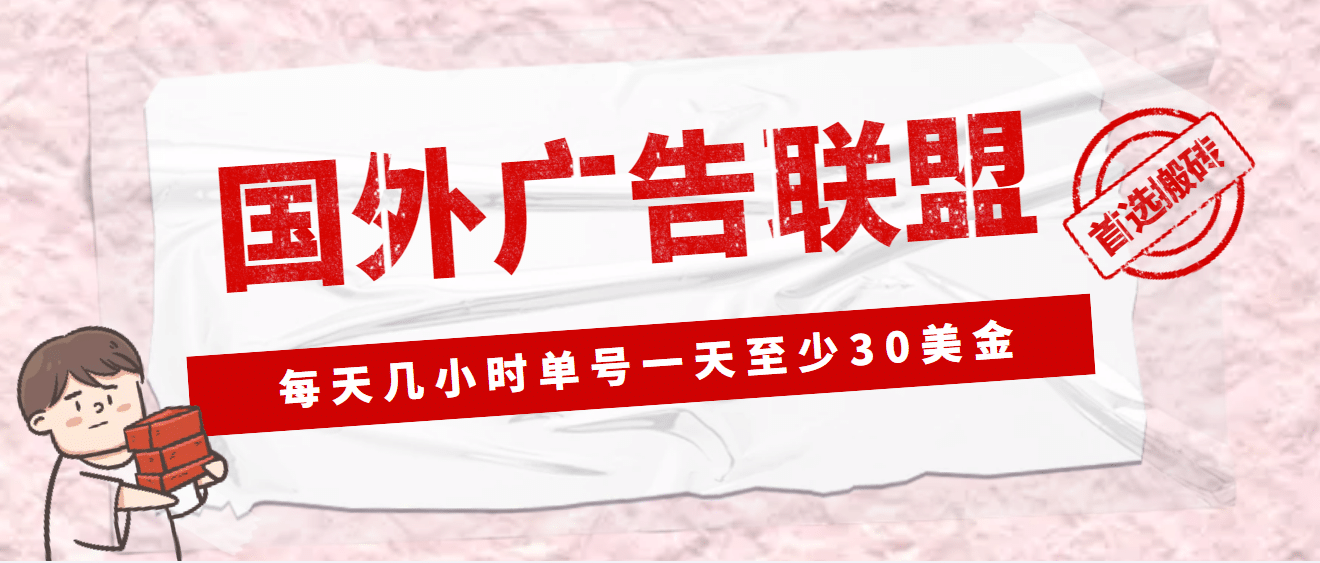 外面收费1980最新国外LEAD广告联盟搬砖项目，单号一天至少30美元(详细教程)-先锋思维