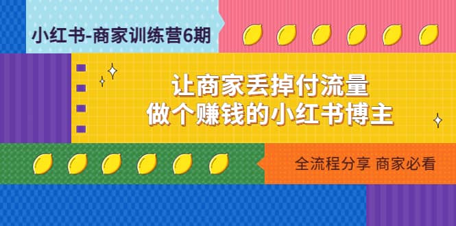 小红书-商家训练营12期：让商家丢掉付流量-先锋思维