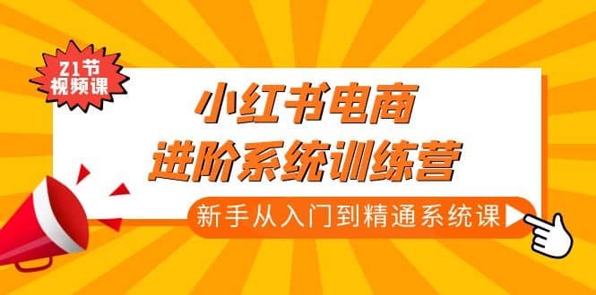 小红书电商进阶系统训练营：新手从入门到精通系统课（21节视频课）-先锋思维