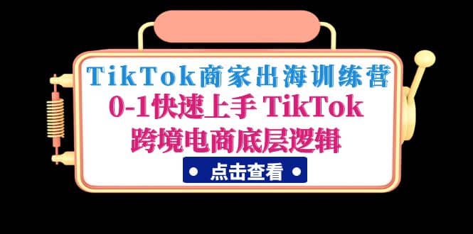 TikTok商家出海训练营：0-1快速上手 TikTok跨境电商底层逻辑(无水印)-先锋思维