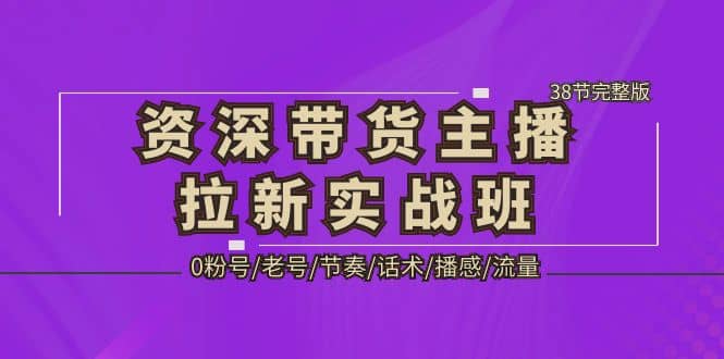 资深·带货主播拉新实战班，0粉号/老号/节奏/话术/播感/流量-38节完整版-先锋思维