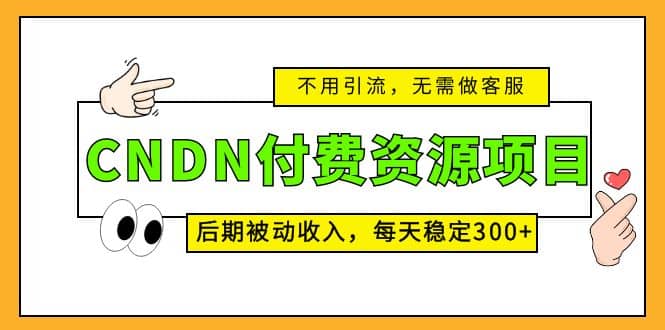 CNDN付费资源项目，不用引流，无需做客服，后期被动收入-先锋思维