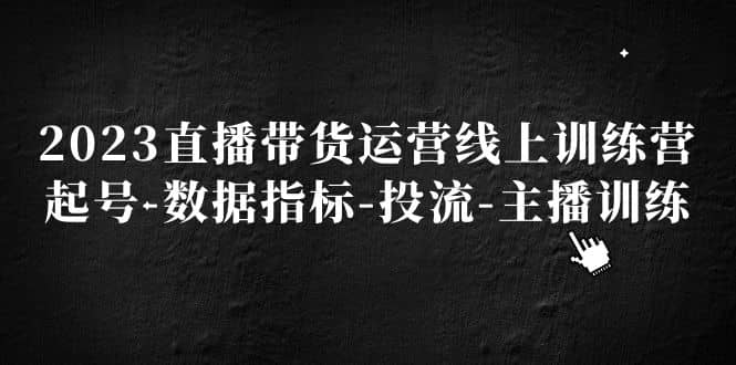 2023直播带货运营线上训练营，起号-数据指标-投流-主播训练-先锋思维