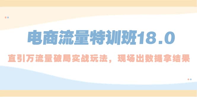 电商流量特训班18.0，直引万流量破局实操玩法，现场出数据拿结果-先锋思维