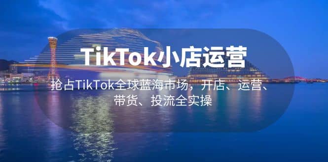 TikTok小店运营 抢占TikTok全球蓝海市场，开店、运营、带货、投流全实操-先锋思维