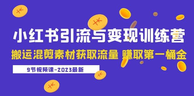 2023小红书引流与变现训练营：搬运混剪素材获取流量 赚取第一桶金（9节课）-先锋思维