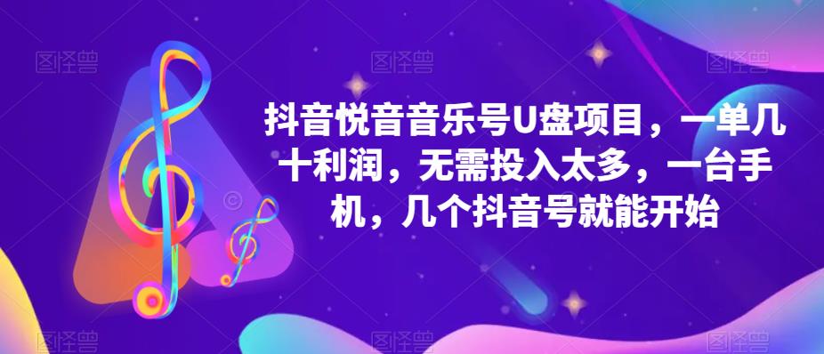 抖音音乐号U盘项目 一单几十利润 无需投入太多 一台手机 几个抖音号就开始-先锋思维