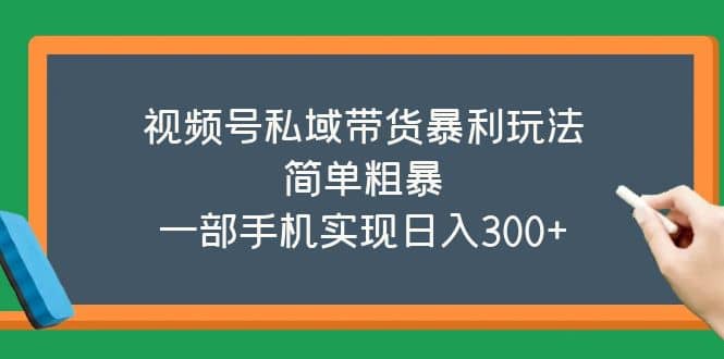 视频号私域带货暴利玩法，简单粗暴-先锋思维