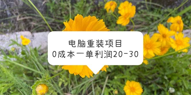 电脑系统重装项目，0成本一单利润20-30-先锋思维