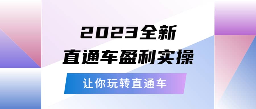 2023全新直通车·盈利实操：从底层，策略到搭建，让你玩转直通车-先锋思维