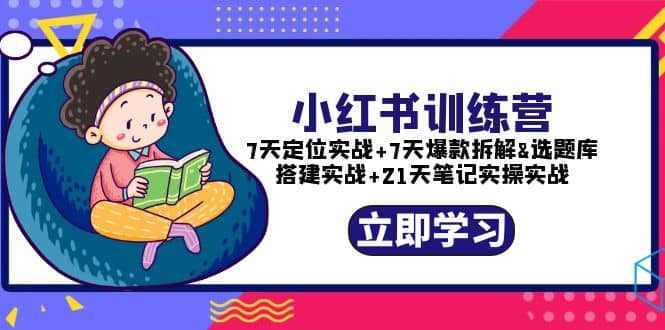 小红书训练营：7天定位实战 7天爆款拆解 选题库搭建实战 21天笔记实操实战-先锋思维