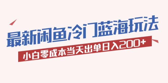 2023最新闲鱼冷门蓝海玩法，小白零成本当天出单日入200-先锋思维