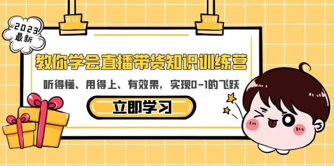 教你学会直播带货知识训练营，听得懂、用得上、有效果，实现0-1的飞跃-先锋思维