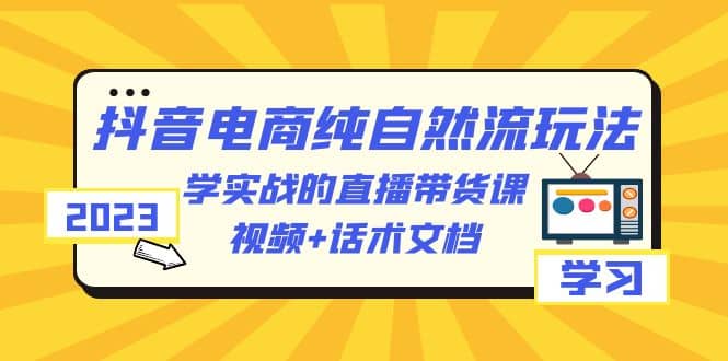 2023抖音电商·纯自然流玩法：学实战的直播带货课，视频 话术文档-先锋思维