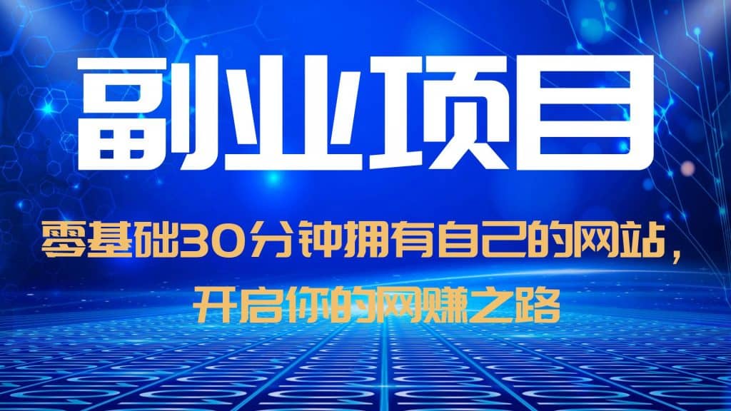 零基础30分钟拥有自己的网站，日赚1000 ，开启你的网赚之路（教程 源码）-先锋思维