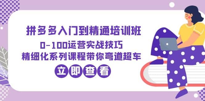 2023拼多多入门到精通培训班：0-100运营实战技巧 精细化系列课带你弯道超车-先锋思维