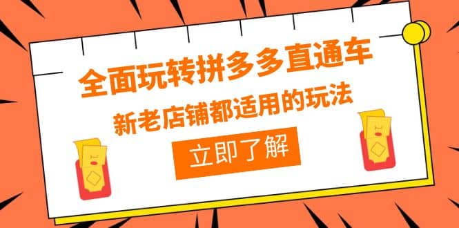 全面玩转拼多多直通车，新老店铺都适用的玩法（12节精华课）-先锋思维