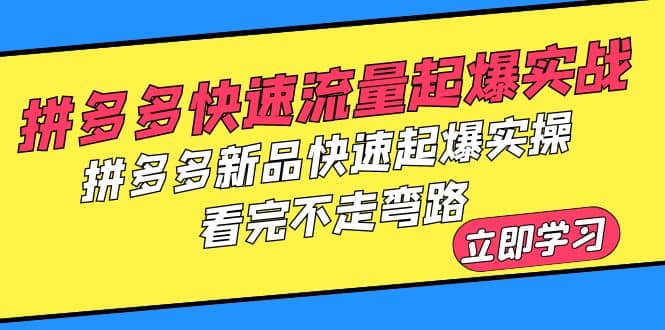 拼多多-快速流量起爆实战，拼多多新品快速起爆实操，看完不走弯路-先锋思维