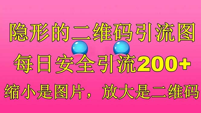 隐形的二维码引流图，缩小是图片，放大是二维码，每日安全引流200-先锋思维