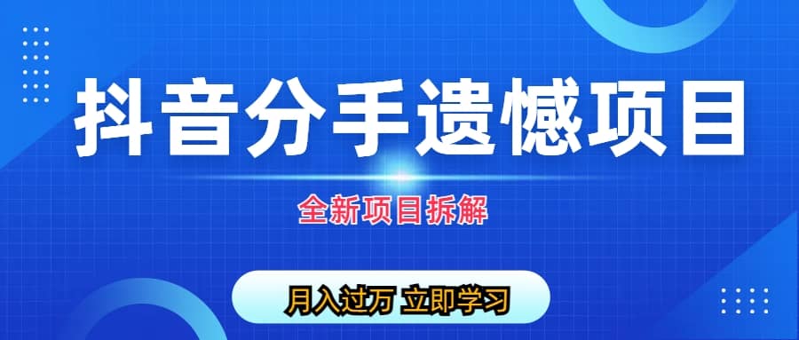 自媒体抖音分手遗憾项目私域项目拆解-先锋思维