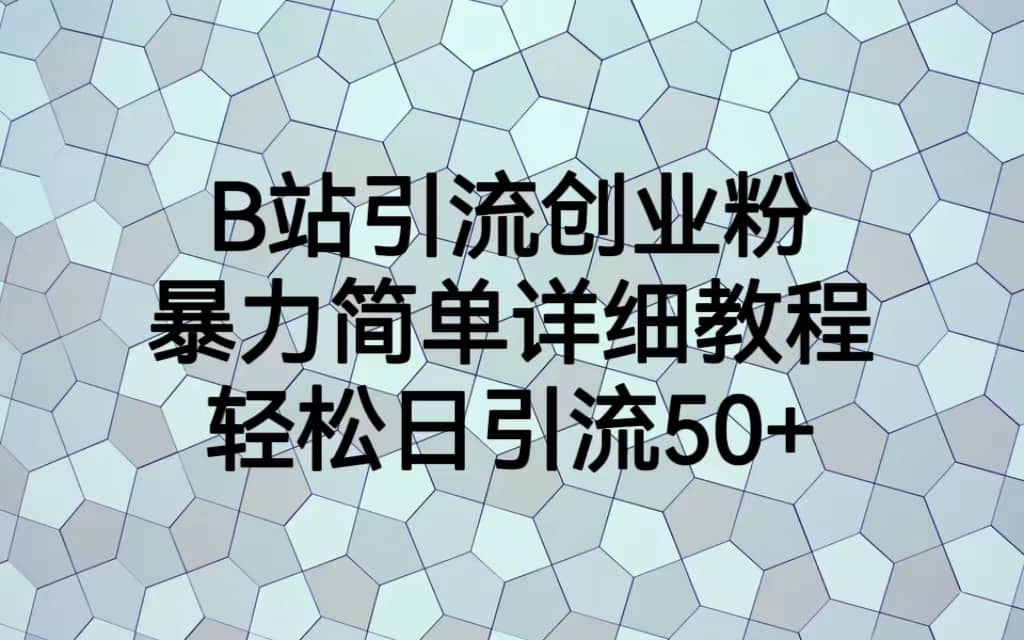 B站引流创业粉，暴力简单详细教程，轻松日引流50-先锋思维