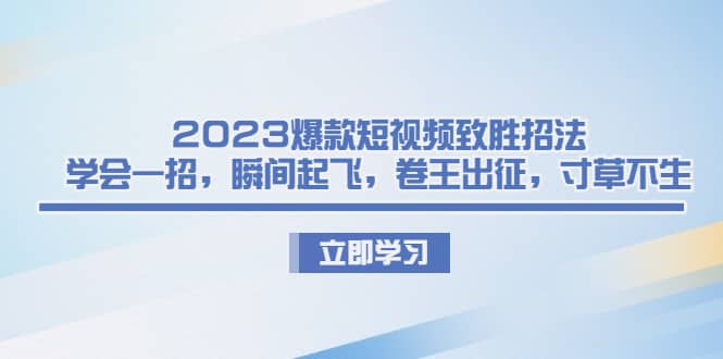 2023爆款短视频致胜招法，学会一招，瞬间起飞，卷王出征，寸草不生-先锋思维