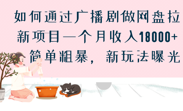 如何通过广播剧做网盘拉新项目一个月收入18000 ，简单粗暴，新玩法曝光-先锋思维