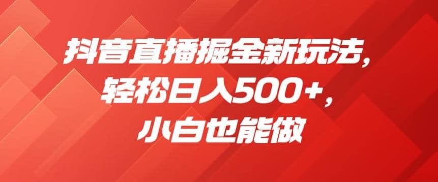 抖音直播掘金新玩法，轻松日入500 ，小白也能做【揭秘】-先锋思维