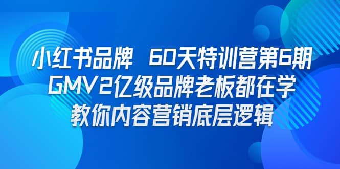 小红书品牌 60天特训营第6期 GMV2亿级品牌老板都在学 教你内容营销底层逻辑-先锋思维