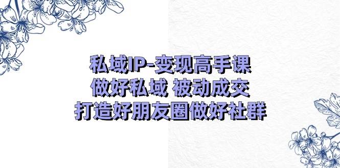 私域IP-变现高手课：做好私域 被动成交，打造好朋友圈做好社群（18节）-先锋思维