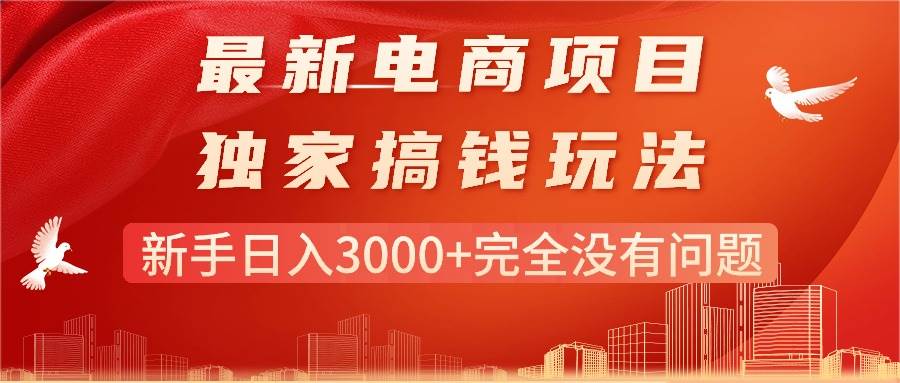 最新电商项目-搞钱玩法，新手日入3000+完全没有问题-先锋思维