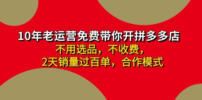 拼多多 最新合作开店日收4000+两天销量过百单，无学费、老运营代操作、…-先锋思维