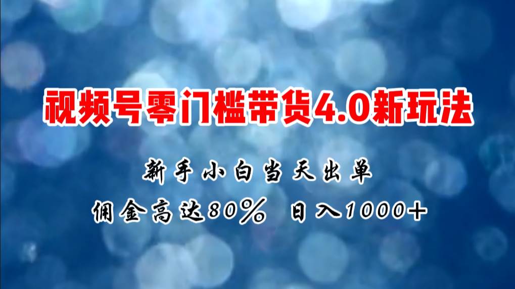 微信视频号零门槛带货4.0新玩法，新手小白当天见收益，日入1000+-先锋思维