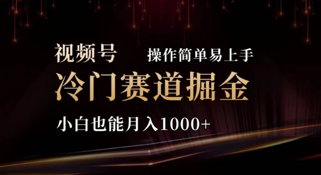 2024视频号冷门赛道掘金，操作简单轻松上手，小白也能月入1000+-先锋思维