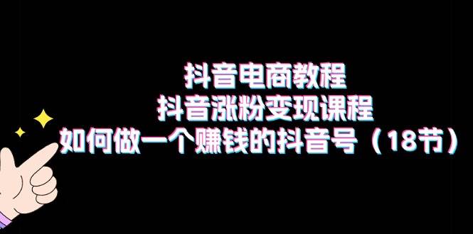 抖音电商教程：抖音涨粉变现课程：如何做一个赚钱的抖音号（18节）-先锋思维