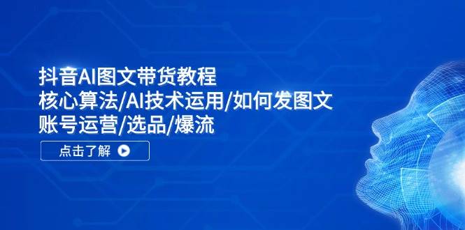 抖音AI图文带货教程：核心算法/AI技术运用/如何发图文/账号运营/选品/爆流-先锋思维