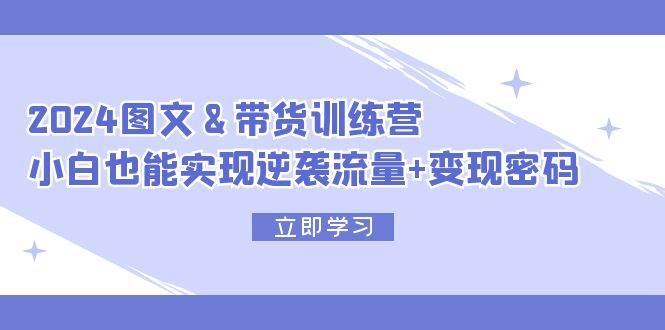 2024 图文+带货训练营，小白也能实现逆袭流量+变现密码-先锋思维