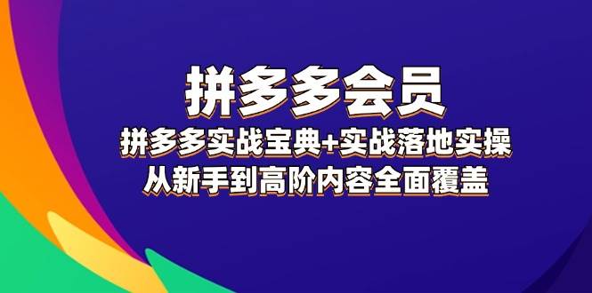 拼多多 会员，拼多多实战宝典+实战落地实操，从新手到高阶内容全面覆盖-先锋思维