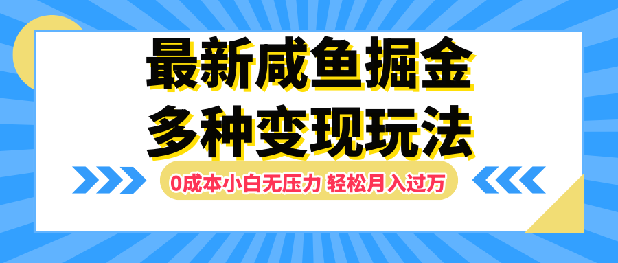 最新咸鱼掘金玩法，更新玩法，0成本小白无压力，多种变现轻松月入过万-先锋思维