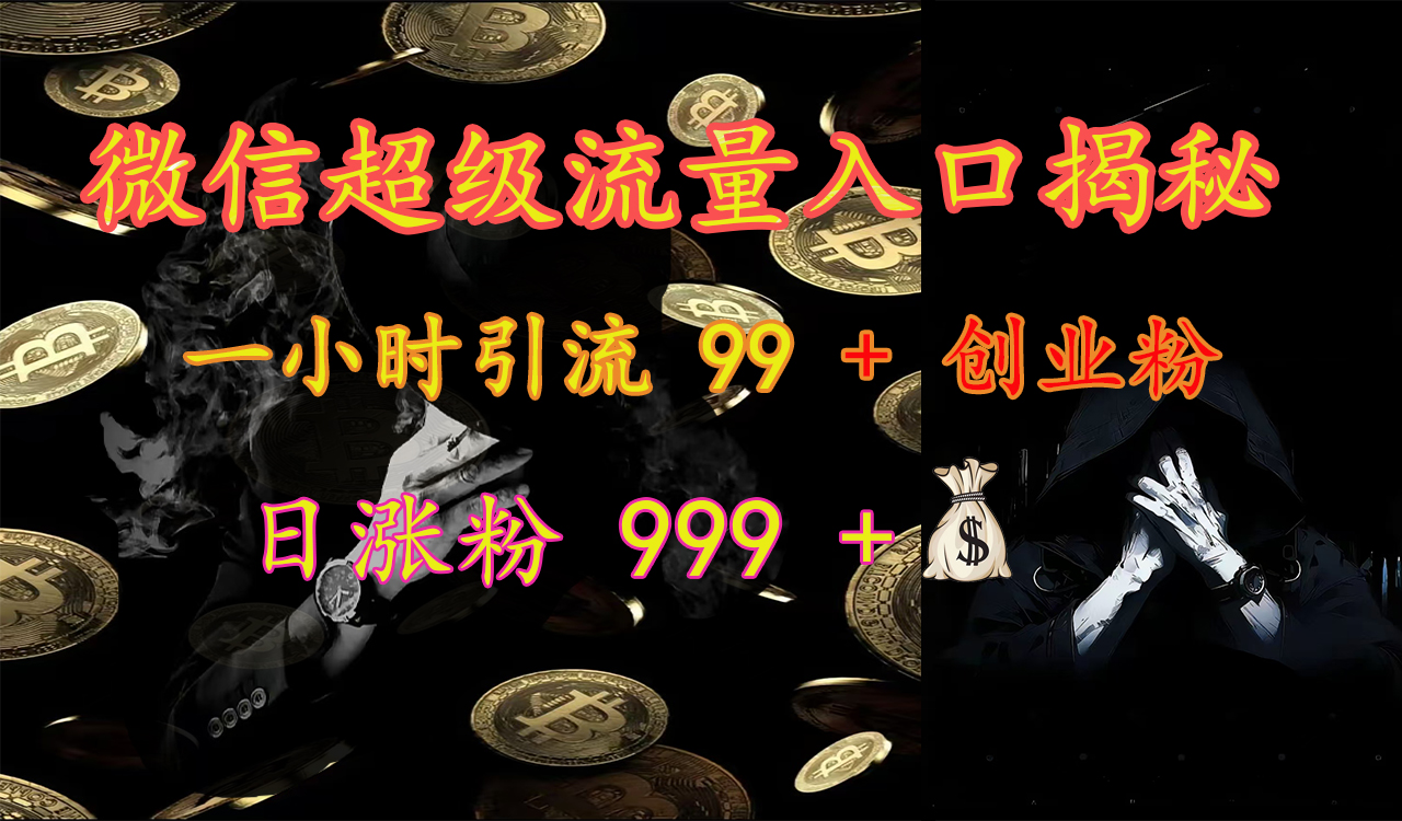 微信超级流量入口揭秘：一小时引流 99 + 创业粉，日涨粉 999 +【揭秘】-先锋思维