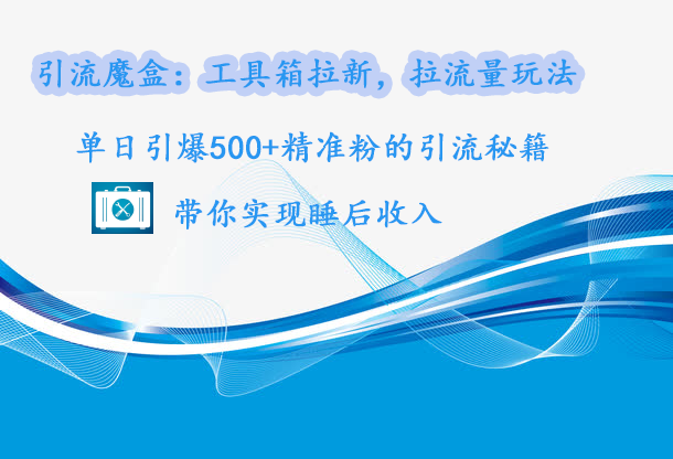 引流魔盒：工具箱拉新，拉流量玩法，单日引爆500+精准粉的引流秘籍，带你实现睡后收入-先锋思维