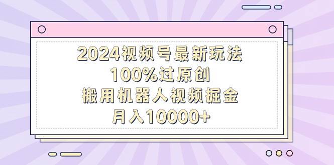 2024视频号最新玩法，100%过原创，搬用机器人视频掘金，月入10000+-先锋思维